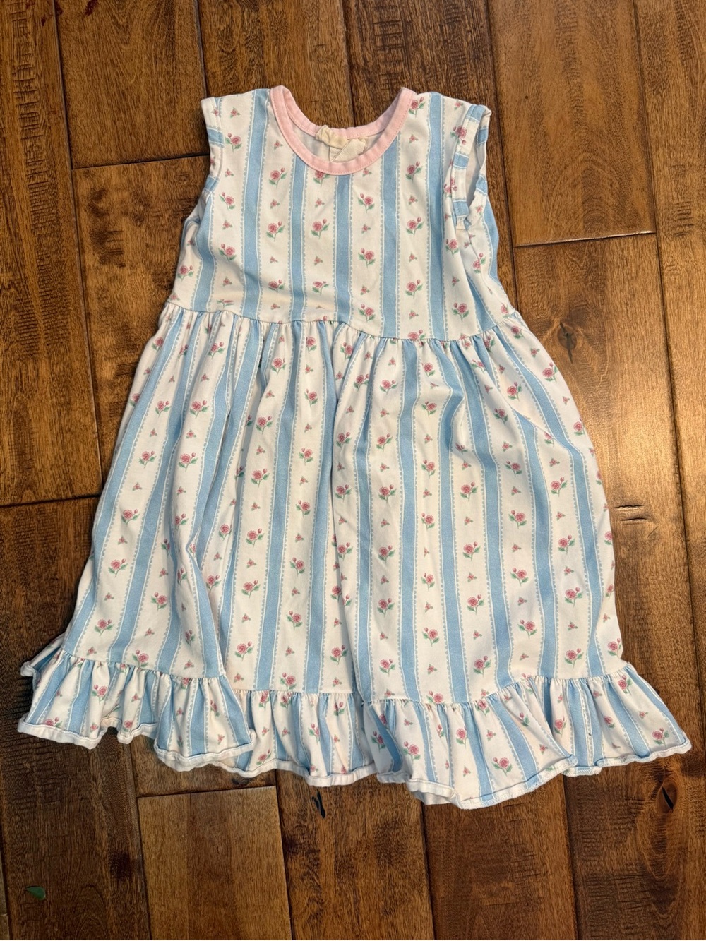 Hannah Kate blue striped roses dress size 3